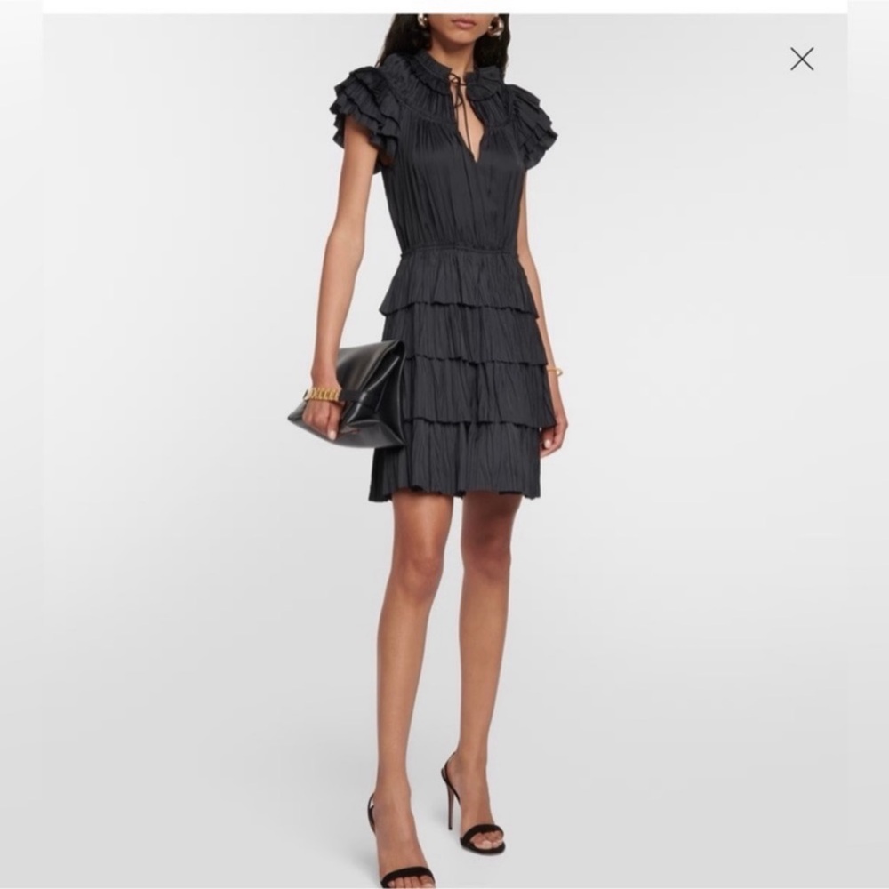 Ulla Johnson Vesna Dress Noir Black Sz 12 View 3